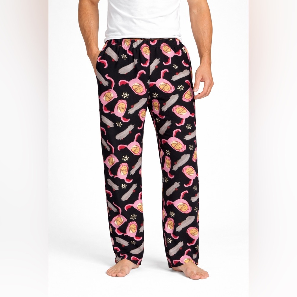 A Christmas Story Fleece Pajama Pants – Pink Bunny Suit Print –Unisex Bottoms